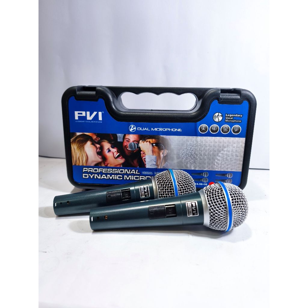 PVI Beta 58+58 / 58s+58s Dual Microphone Professional Dynamic