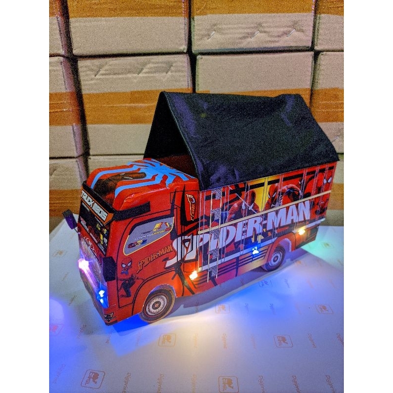 Miniatur truk oleng/miniatur truk canter/Isuzu/miniatur truk kayu/miniatur truk terlaris