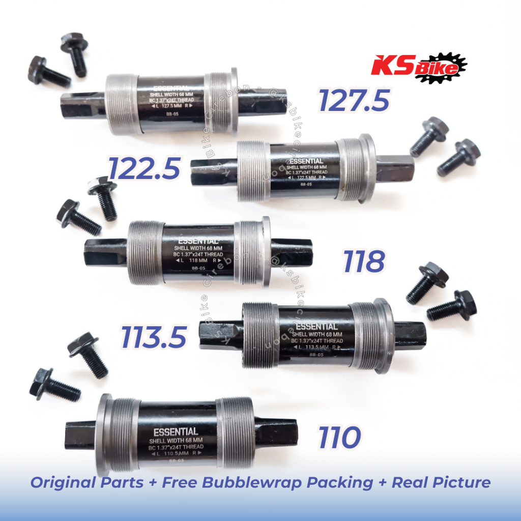 Bottom Bracket Sepeda 110 113 118 122 127.5 BB Kotak Bearing As Tengah Rangka BB Axle Sepeda Bearing
