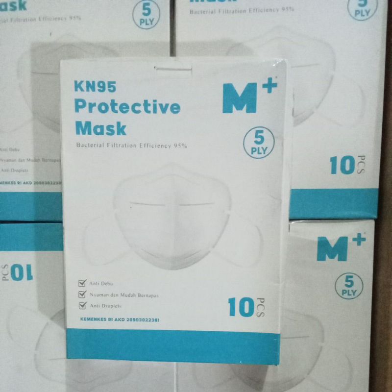 KN95 Protective Mask Bacterial Filtration Efficiency 95% M+ 5 PLY (10 pcs)