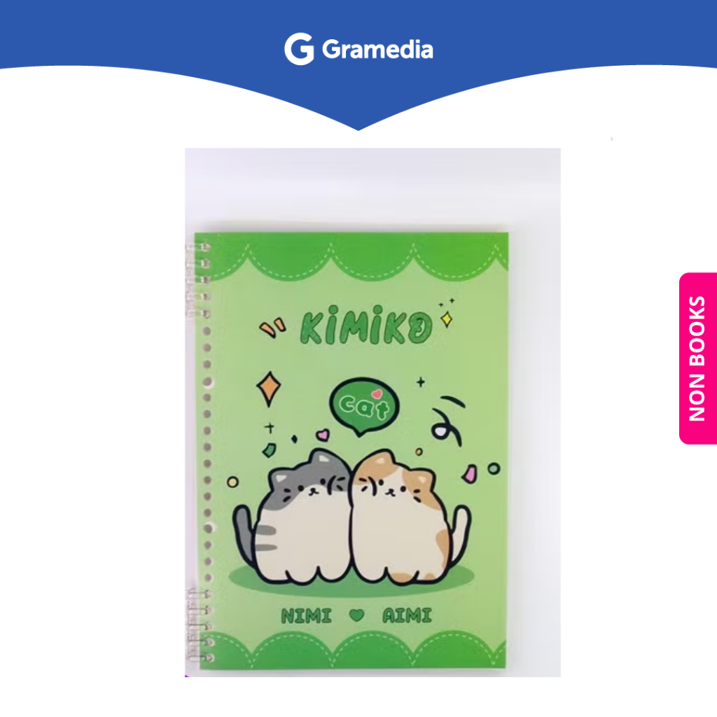 

Gramedia Surabaya - Kako Kimiko Cat 10Ring Notebook B5 Green