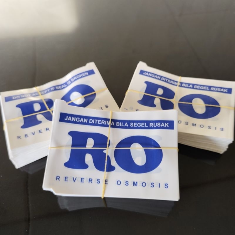 Segel Galon RO Putih Tulisan Biru 200 Lembar