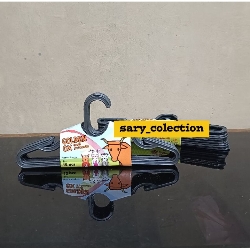 1 LUSIN Hanger Mini Anak Golden Ox Warna Hitam