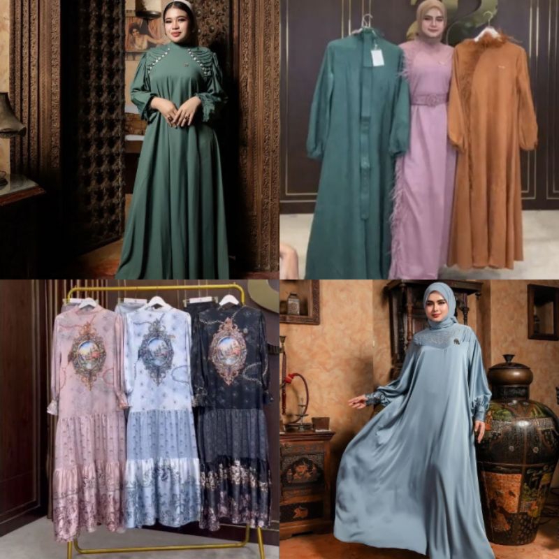 Set Hijab Gamis Lukis blink suede halus  Shellasaukia Original kode SS34.001,13-1835,06-180,03.4382