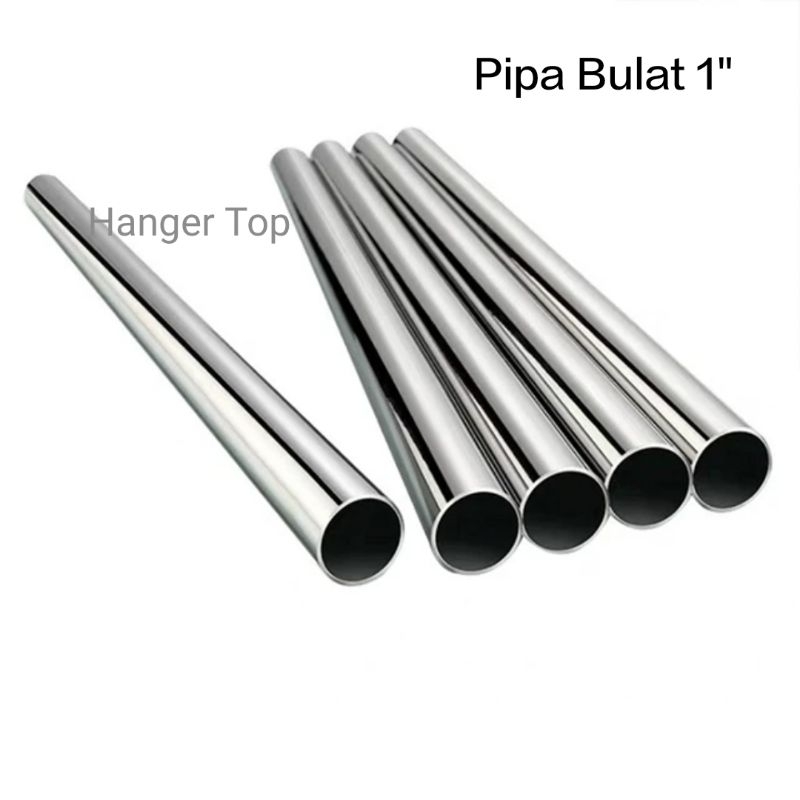 Pipa Bulat Chrome Stenlis 180 cm/Pipa bulat / kotak per meter/Pipa Bulat Chrome/Tiang Pipa Bulat/Dis