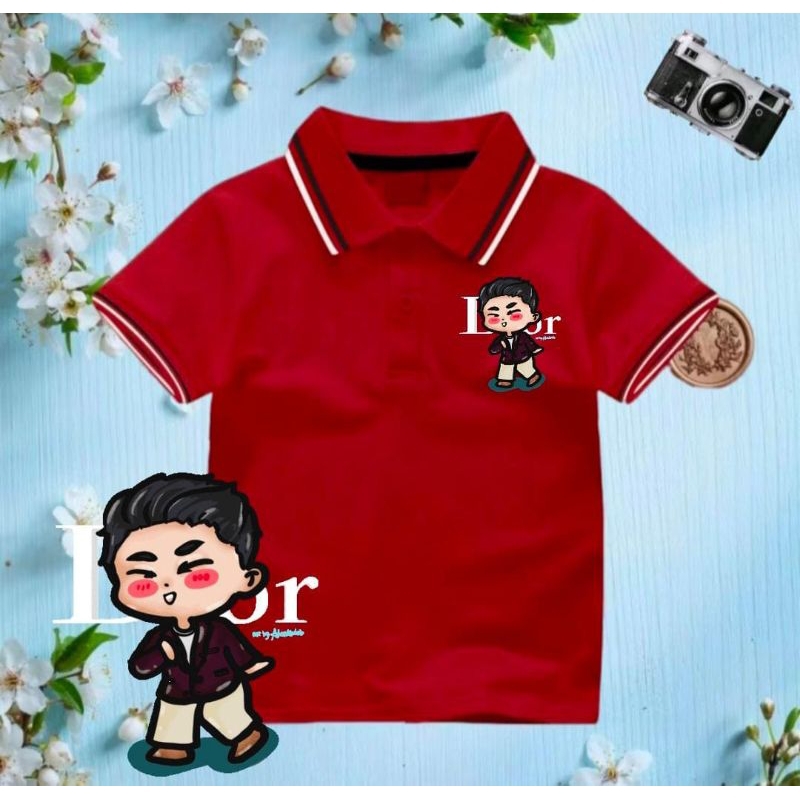 Kaos Polo Anak Laki Laki/Perempuan motif  Bosss Diorrr boss Shirt Baju Kaos Wangki Koas Anak Berkera