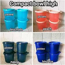 compact high bowl 650 ml tupperware toples kopi