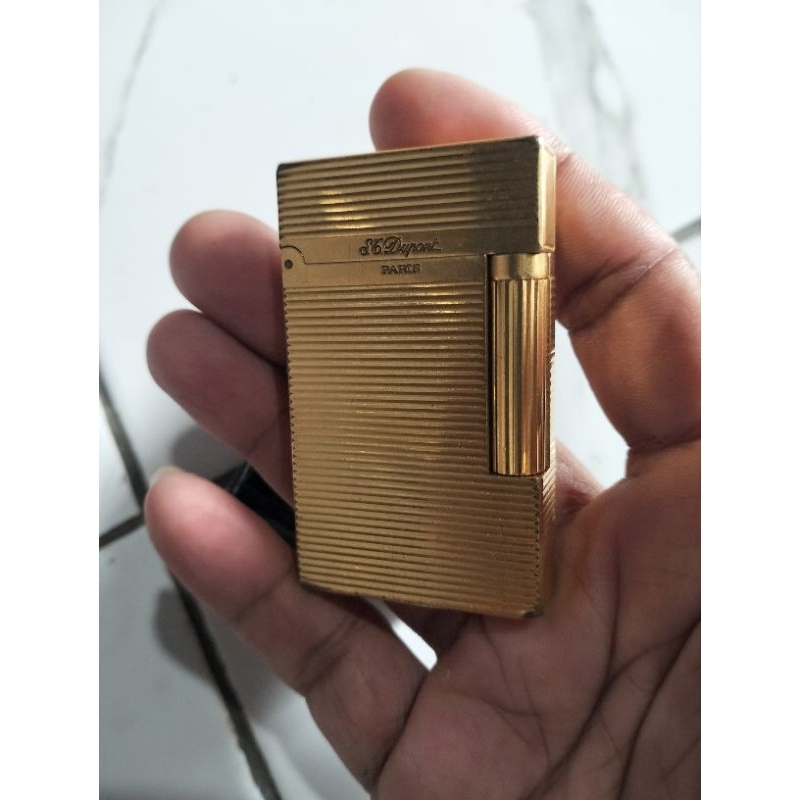 S.T.DUPONT GOLD PLATE LIGHTER LIGNE2 + POUCH