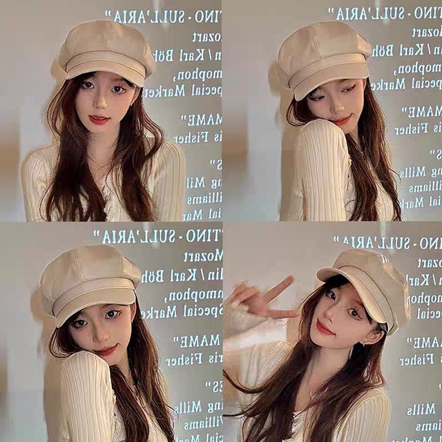 RICHHAT Topi Baret / Beret Kulit Mangaka Komikus Korea OOTD Fashion Newsboy Leather Hat PREMIUM