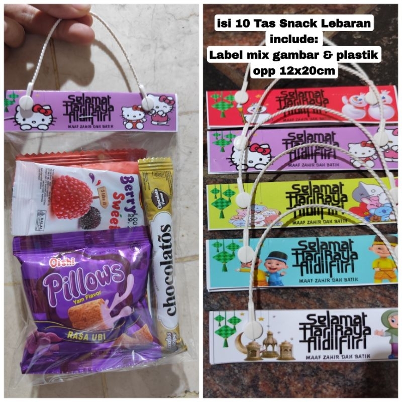 

isi 10 pc label snack lebaran tas snack lebaran