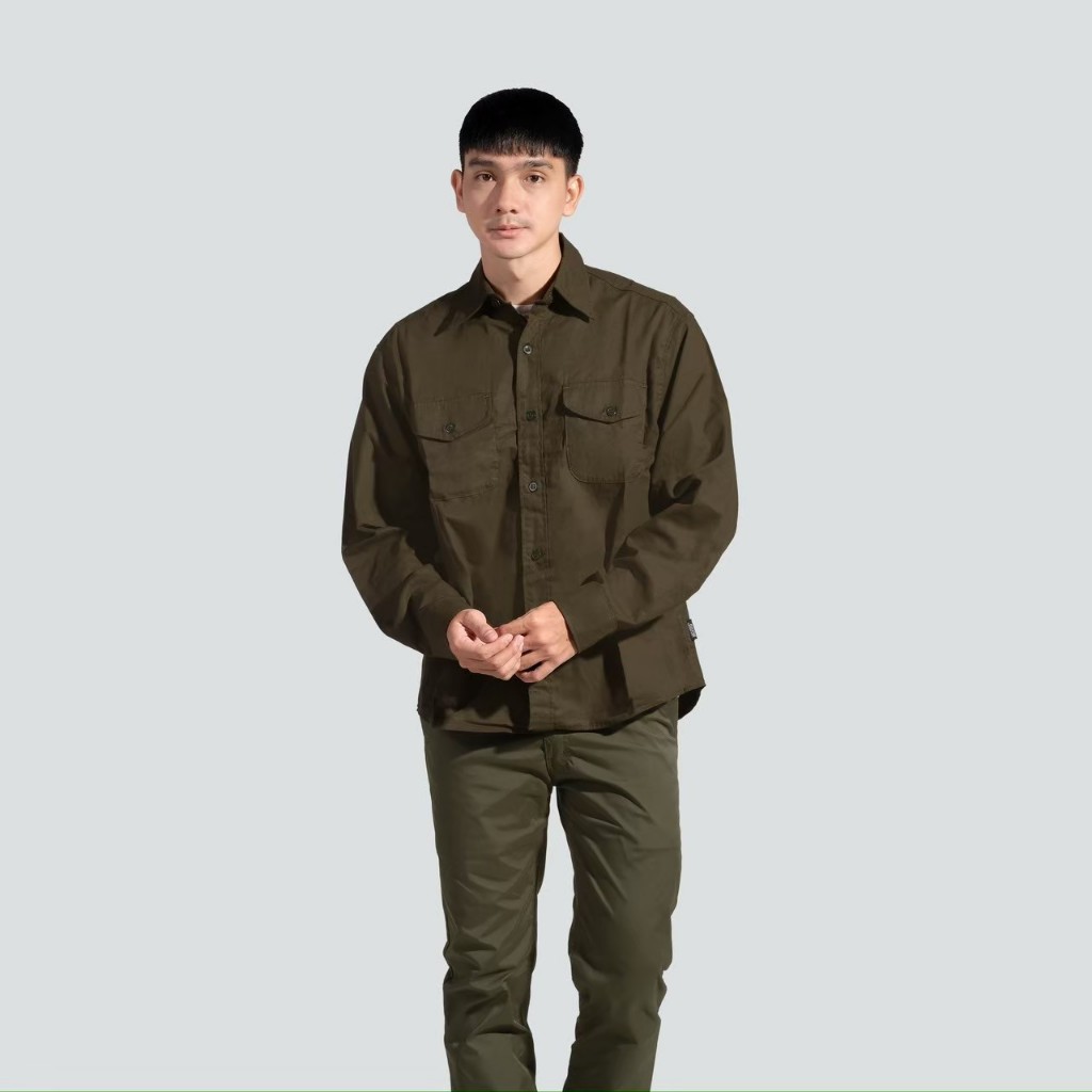 Mcvois Kemeja Baby Canvas Army Green