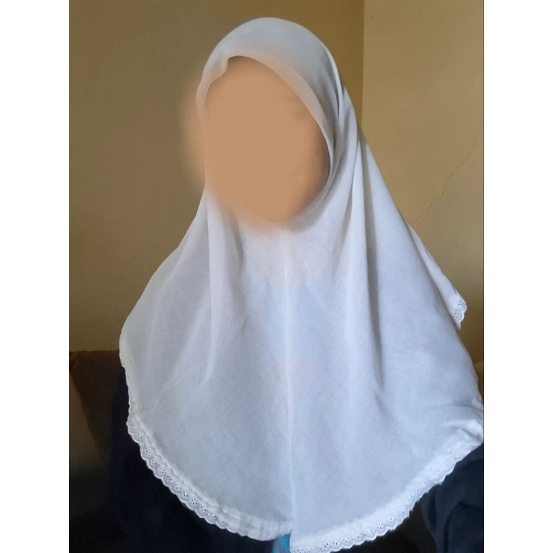 [NEW] KERUDUNG SEKOLAH PARIS JADUL INSTAN BAHAN KATUN WARNA PUTIH