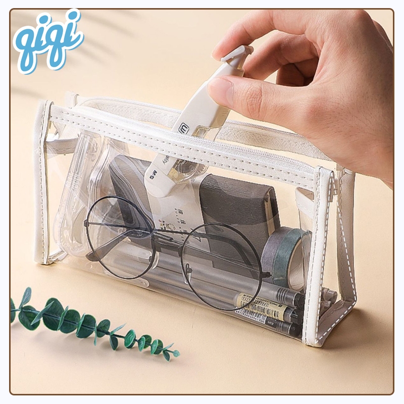 

Kotak pensil transparan/Tempat pensil Tas Penyimpanan Transparan Warna Tas Makeup Hati Gadis Minimalis Stationery Siswa - Qiqi Treasure
