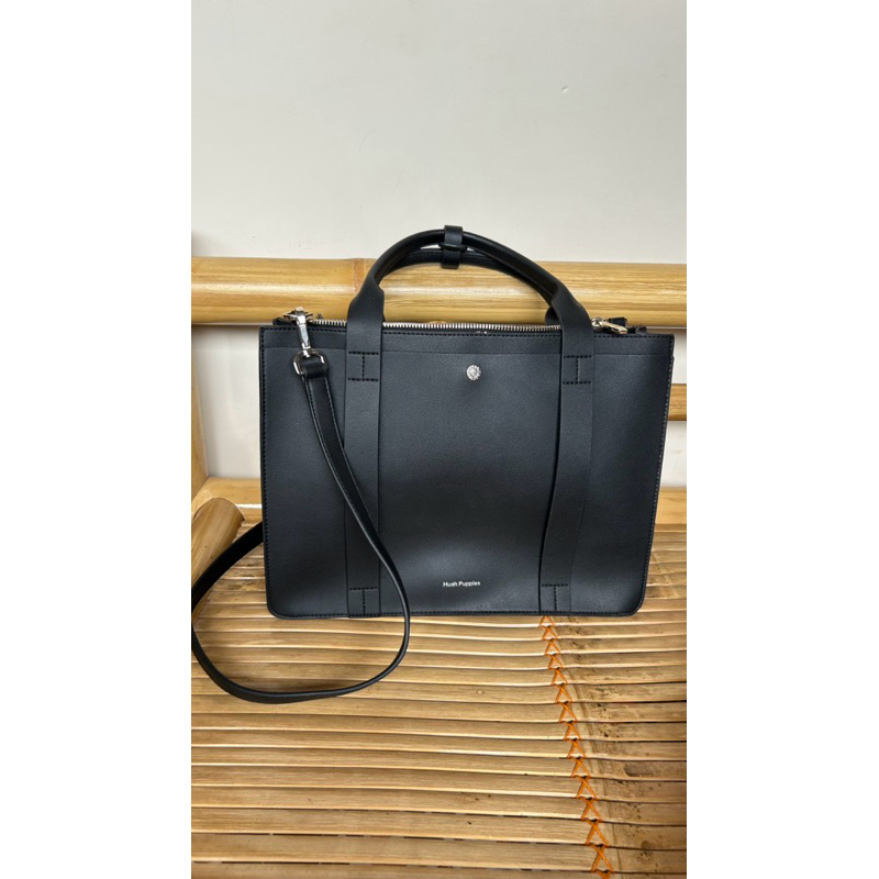 Tas Hush Puppies Preloved Asianna Satchel bag hitam/ tas kerja hush puppies hitam