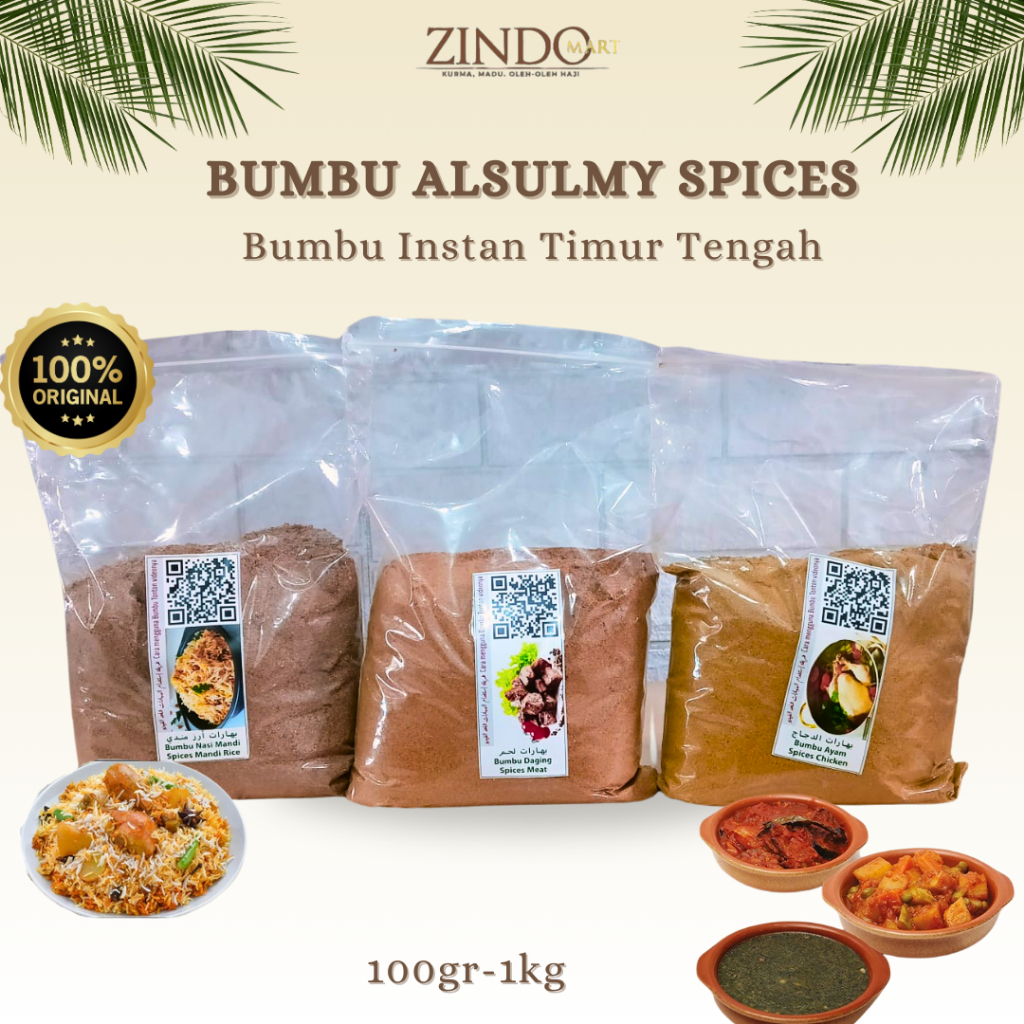 

ALSULMY SPICES - BUMBU INSTAN TIMUR TENGAH ALL VARIAN 1KG-100GR KEBULI,BIRYANI, DAGING,KARI