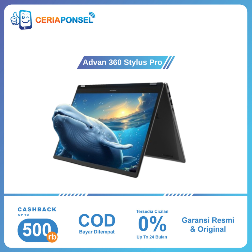 Advan Laptop 360 Stylus Pro 8/256 Intel i3 Win 11, 14”IPS FHD Touchscreen | Garansi Resmi Advan Indo