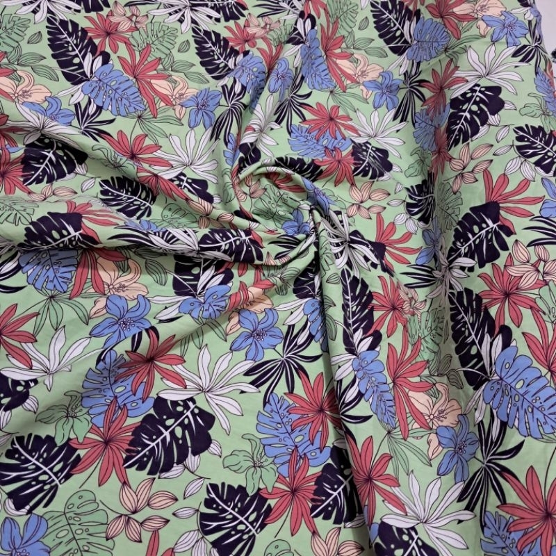 kain katun poplin | kain katun poplin motif kembang | kain katun poplin premium motif | katun poplin