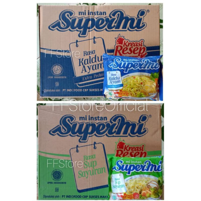

SUPERMI Khusus Mix Sup Sayur + Kaldu Ayam 1 Dus isi 40 Bks