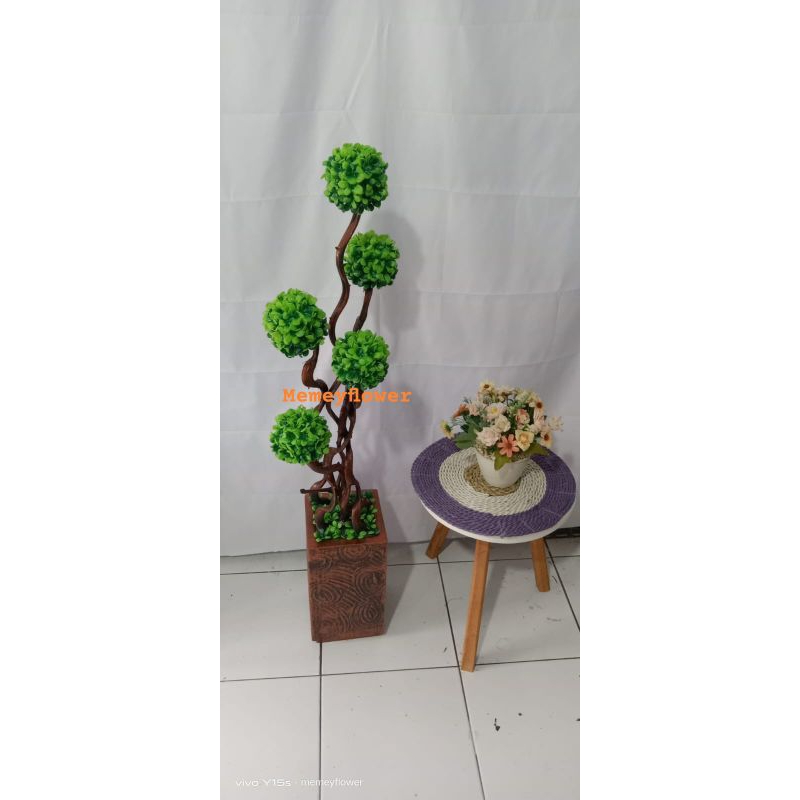 pohon bonsai bulat bunga sudut bonsai artificial
