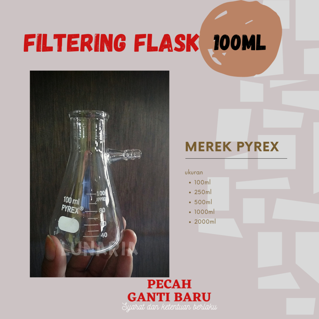 FILTERING FLASK / ERLENMEYER PIPA SAMPING MERK PYREX