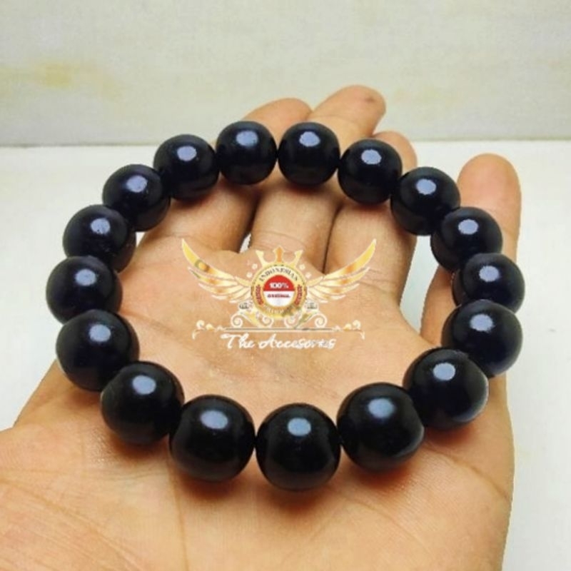 Gelang Yuser Akar Bahar Tali Arus Hitam Asli Dim 12mm Original 100%