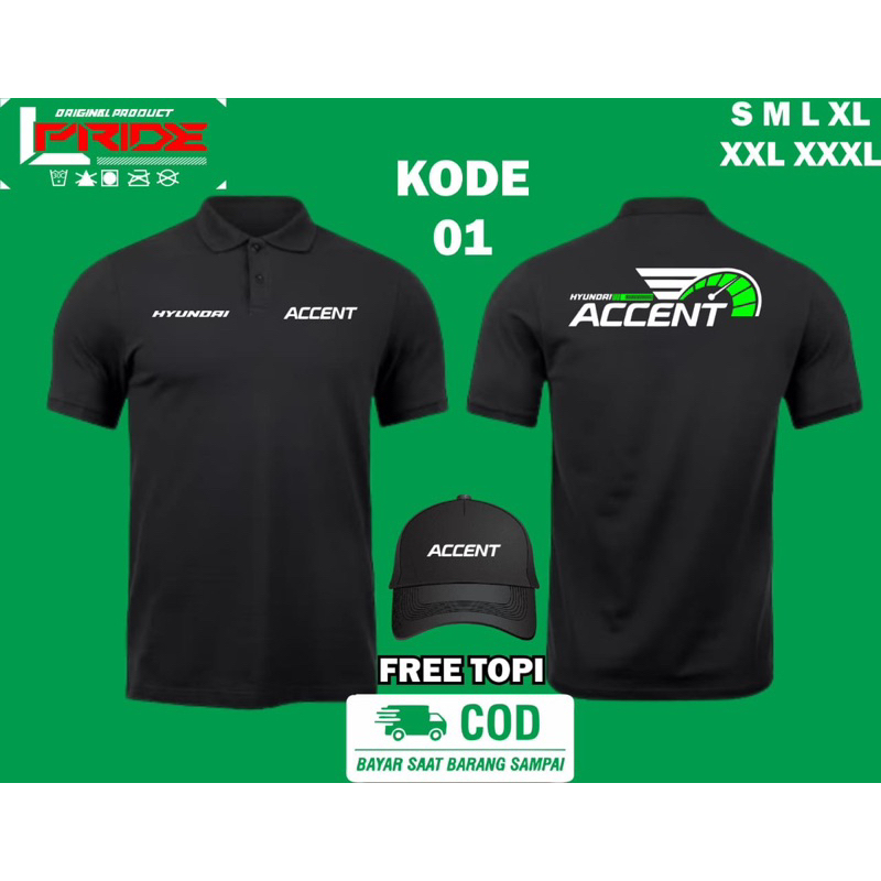 KAOS POLO ACCENT FREE TOPI BAJU POLO ACCENT GRATIS TOPI PRIA SIMPLE