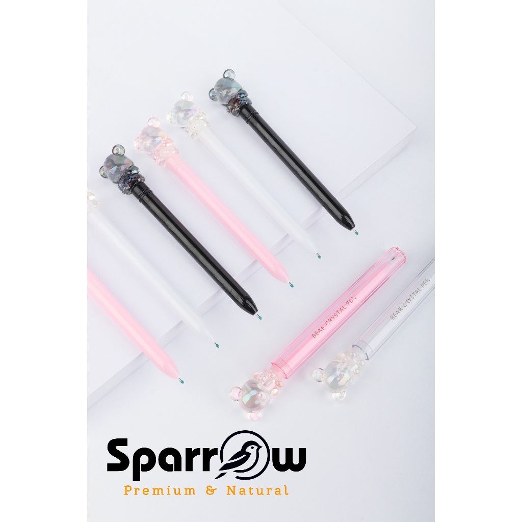 

SPARROW KUKI Pen Silikon / Silicone Pen / Pen Karakter Lucu Cantik CRYSTAL PEN - BEAR (7413)