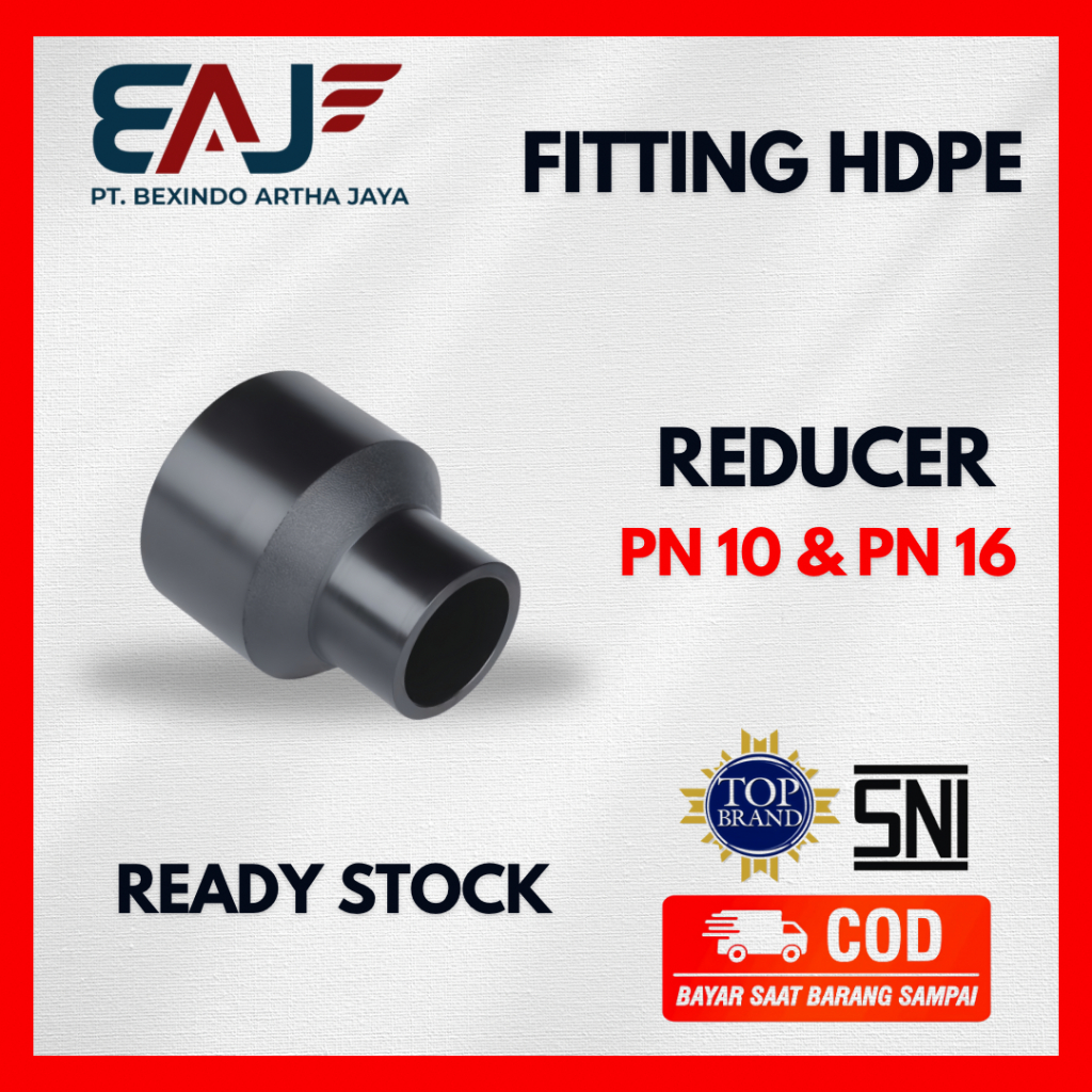 Reducer Pipa Hdpe Ukuran 315 x 200 mm PN 10 dan PN 16 | Reducer Fitting Pipa Hdpe, Distributor Resmi
