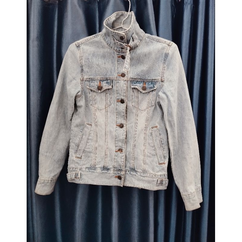 JACKET DENIM - FUZZY - SWEATER CROP BRAND UNBRANDED