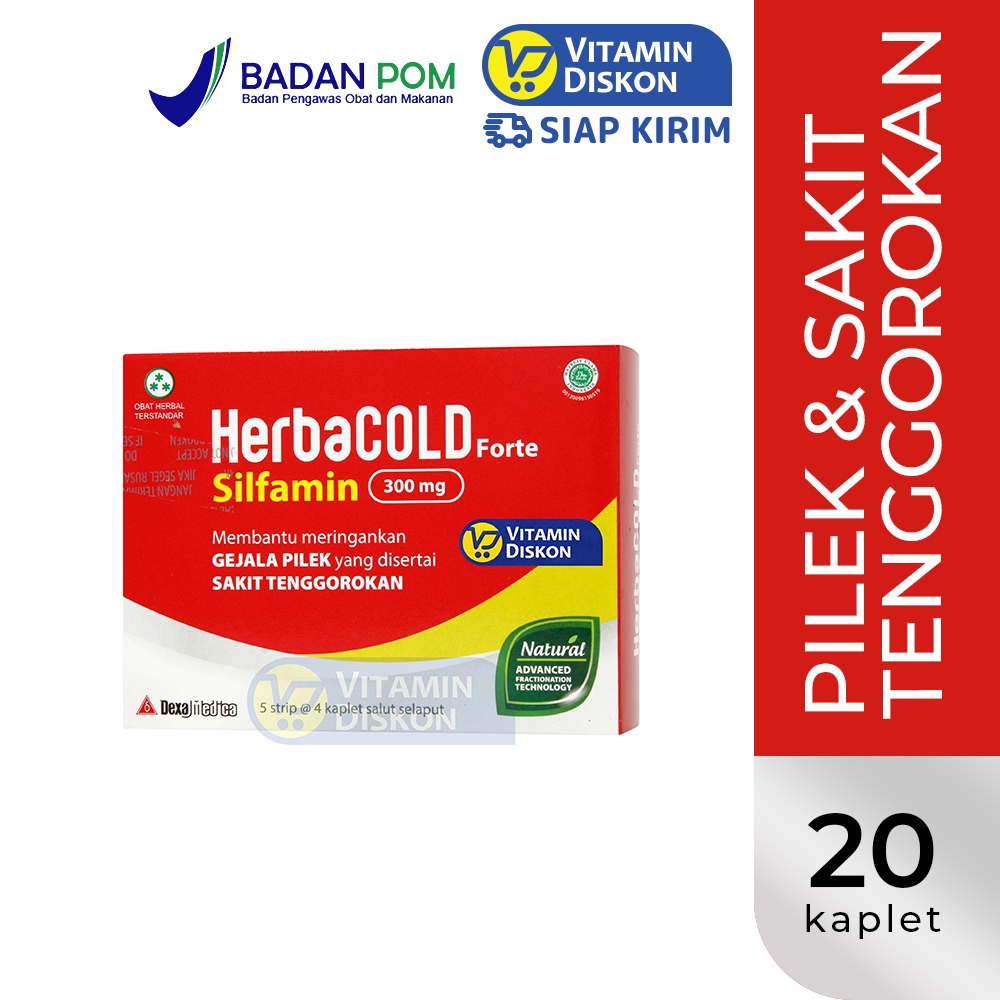 HERBACOLD FORTE SILFAMIN 300MG 20 CAPLET | Pereda Flu, Pilek, Sakit Tenggorokan