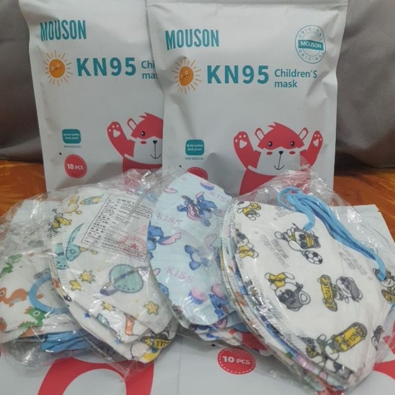 Masker Mouson KN95 Kids Mix Boy dan Girl 4 ply / Masker Mouson Anak KN95 Motif Mix Cowo & Cewe 4ply