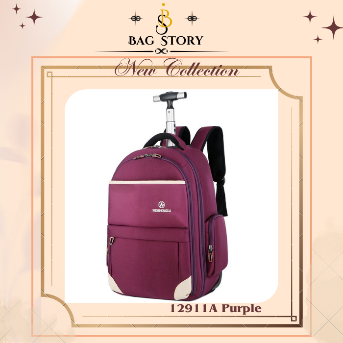 Tas Ransel Trolly Travel Oxford 12911A yg didesain Trendy & Elegan Premium waterproof utk Traveling