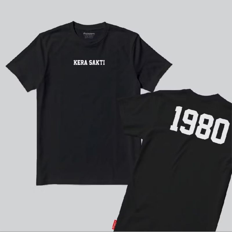 KAOS KERA SAKTI 1980 CORAK PUTIH DEPAN TULISAN