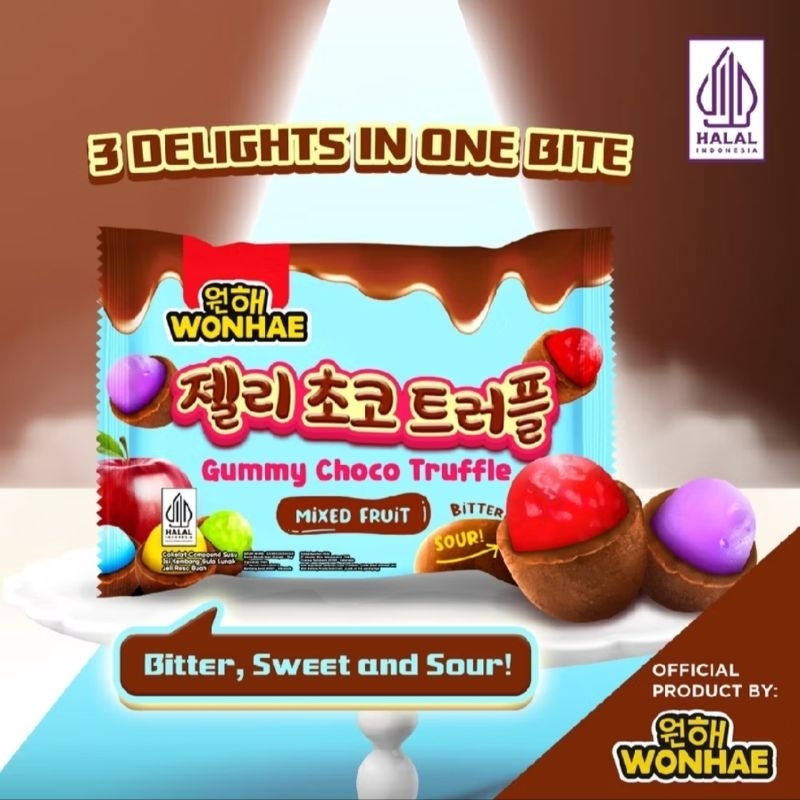 

Wonhae Gummy Choco Truffle Mixed Fruit Bitter Sour!
