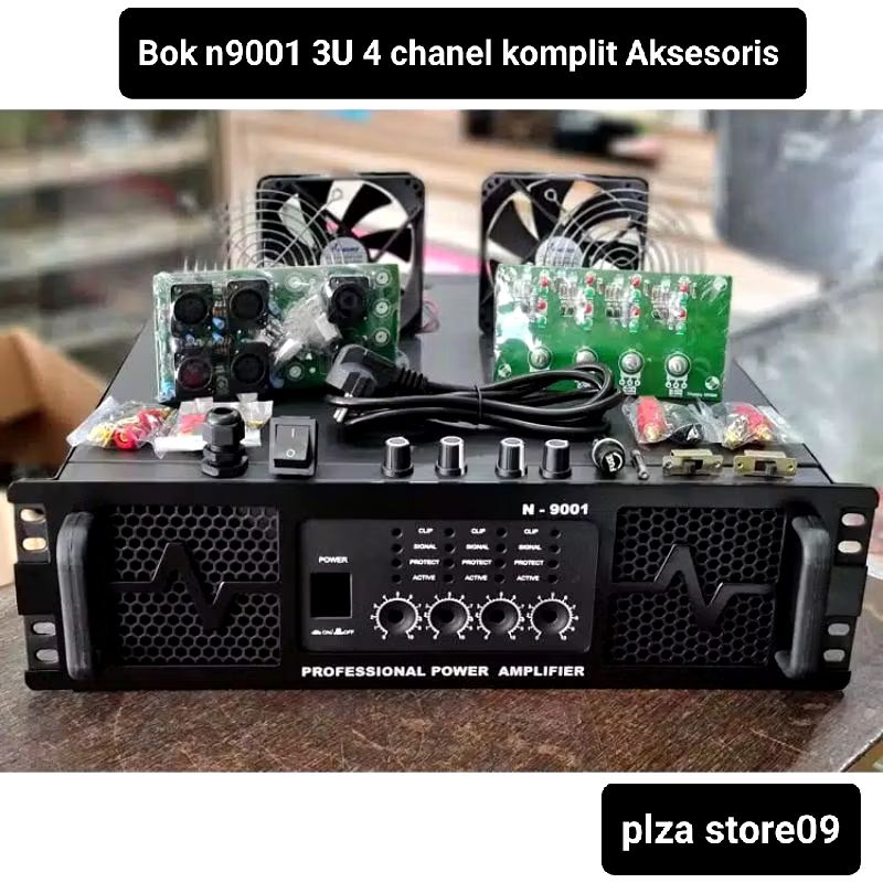 Bok power amplifier N9001 3U 4chanel box power N9001 4ch ukuran 3U lengkap aksesoris
