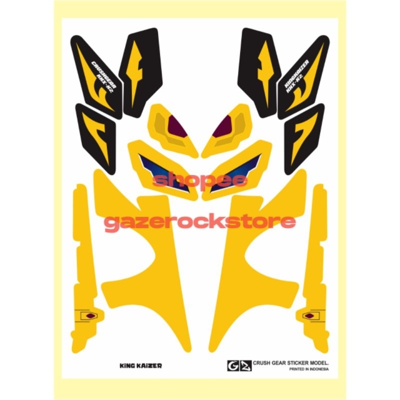 Stiker CrushGear King Kaizer Cutting Vinyl