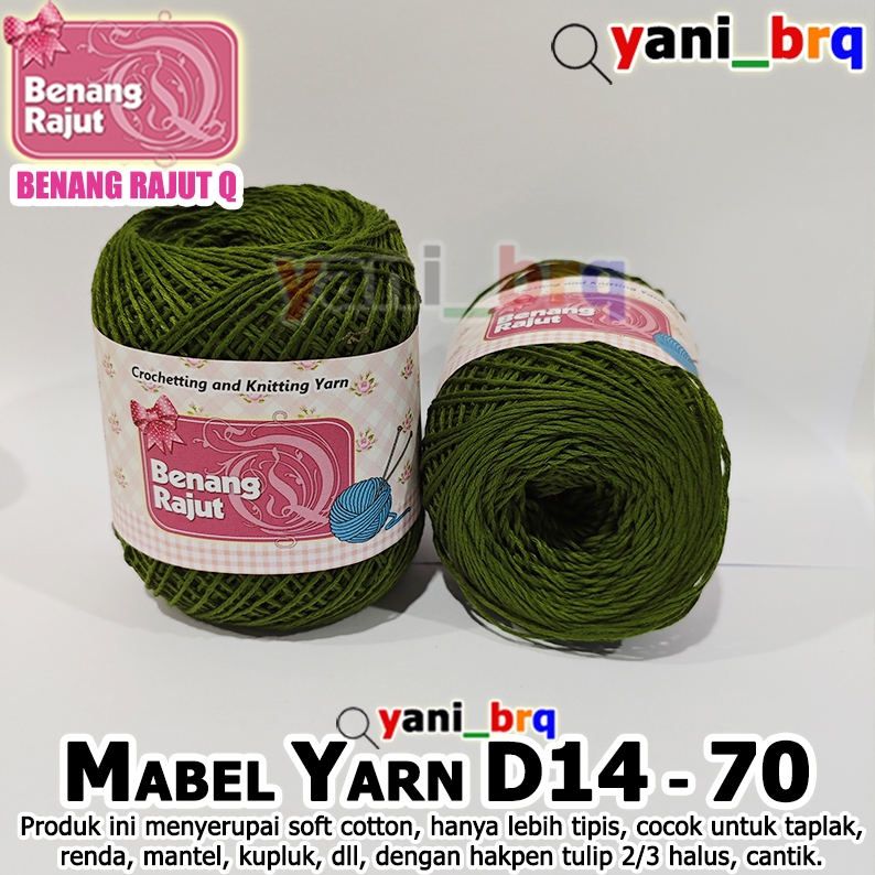 BENANG RAJUT HALUS SMALL MABEL 70 HIJAU ARMY TOKO BENANG RAJUT Q yani_brq