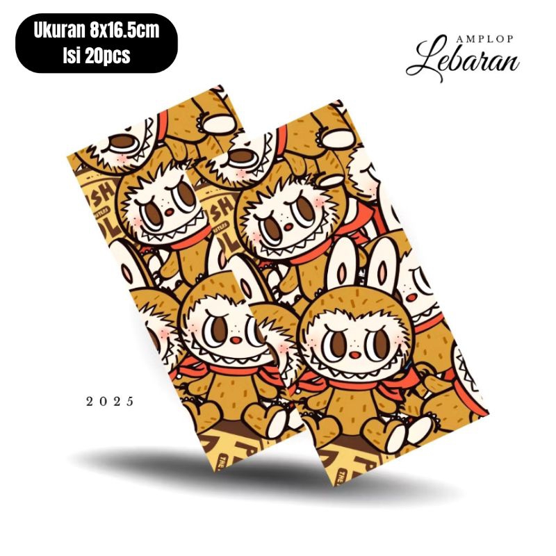 

Amplop Lebaran Premium Karakter Labubu Tanpa Dilipat Ukuran Besar 8x16.5cm Isi 20pcs Kertas Tebal 100gsm