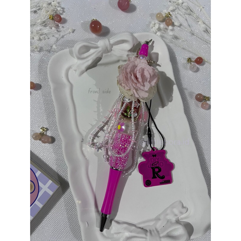 

DIY Pen Pink Fuchsia with Dangly Flower / Pen Cantik / Beaded Pen