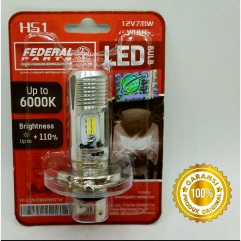Lampu Led Depan Federal HS1 H4 Motor Vixion MX King Verza