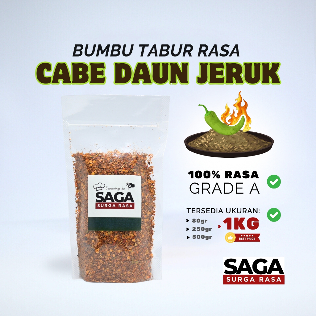 

SURGA RASA Bumbu Tabur Cabe Daun Jeruk - Bumbu Tabur Kiloan Super Pedas