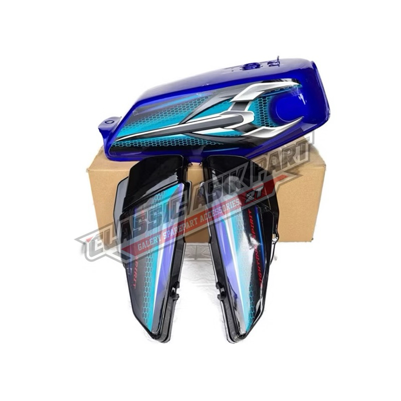TENGKI TANGKI BENSIN RX KING RXK 2007 BIRU SET BOX TUTUP AKI RXKING