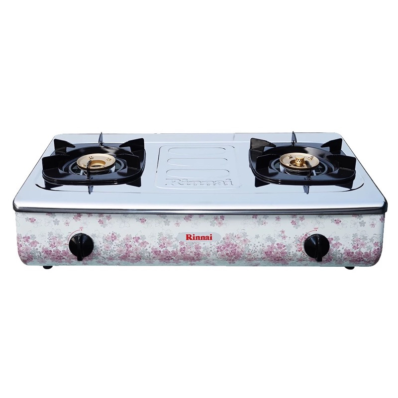 RINNAI RI 712 AF Kompor Jumbo Gas Dua 2 Tungku Api Lilin Stainless Steel Putih Bunga 712Af Ri712af