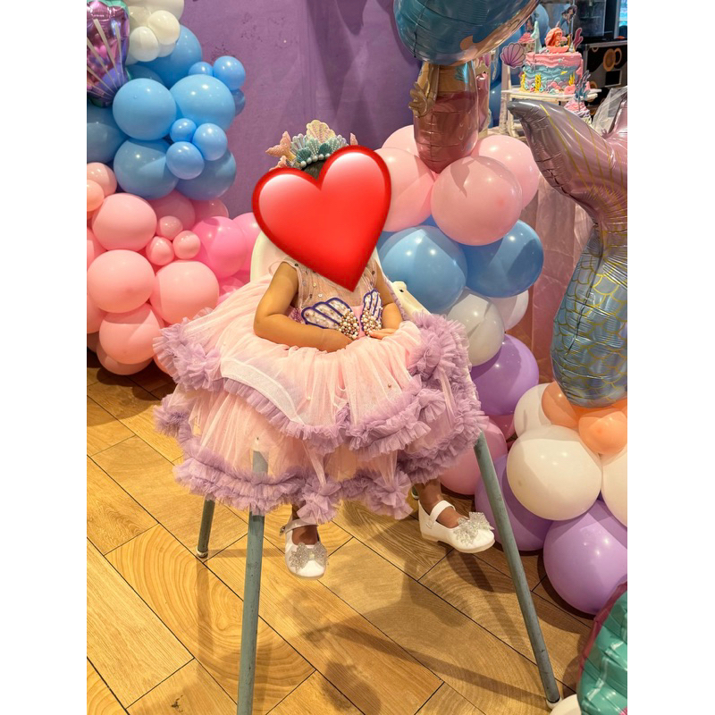 Preloved gaun ulang tahun anak dress ulang tahun mermaid kerang