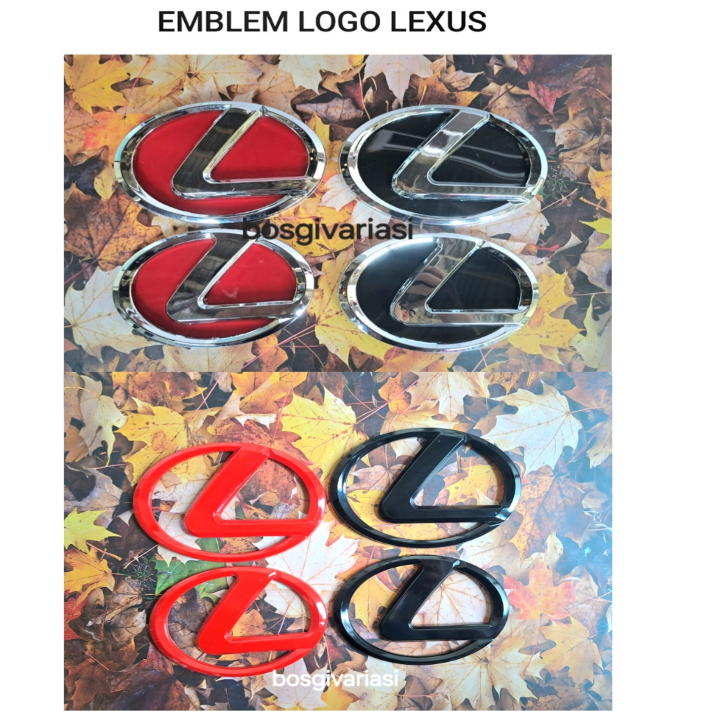 Logo Lexus merah hitam / emblem mobil Lexus ukuran 13cm 14 cm / emblem logo lexus universal belakang