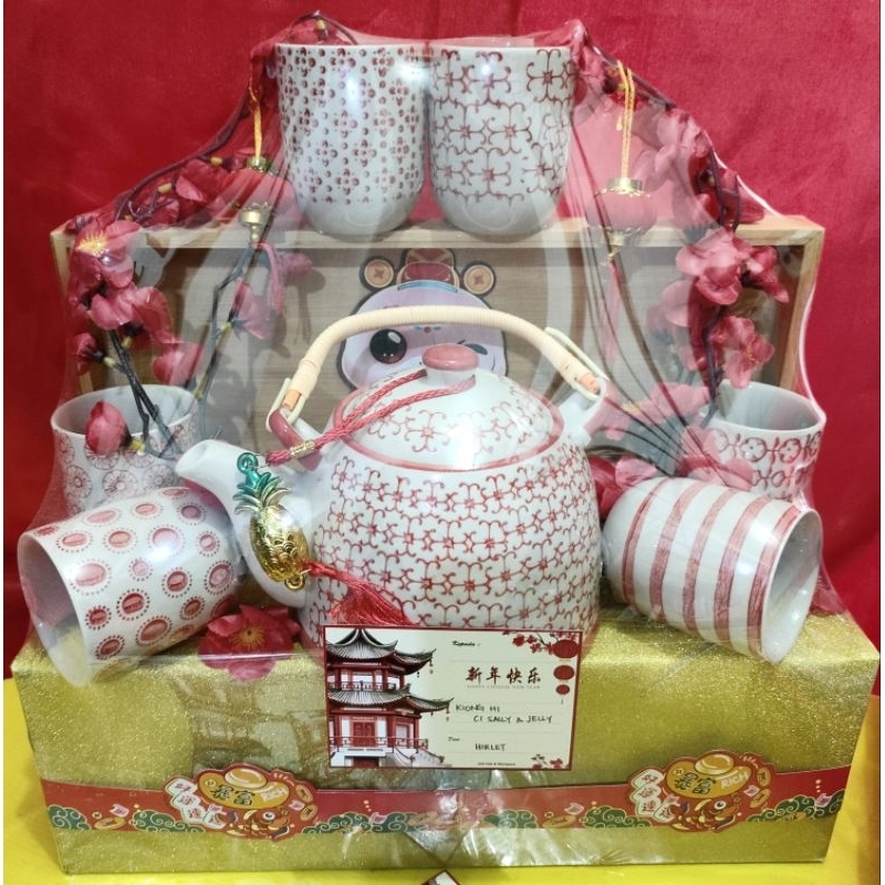 

Parcel Imlek Hampers CNY Teaset bhn Keramik Premium Gift Parsel Set Free Kartu Ucapan
