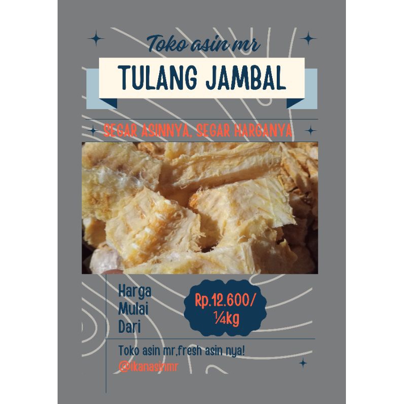 

Asin Tulang jambal 250/500 gram (Gratis Ongkir)