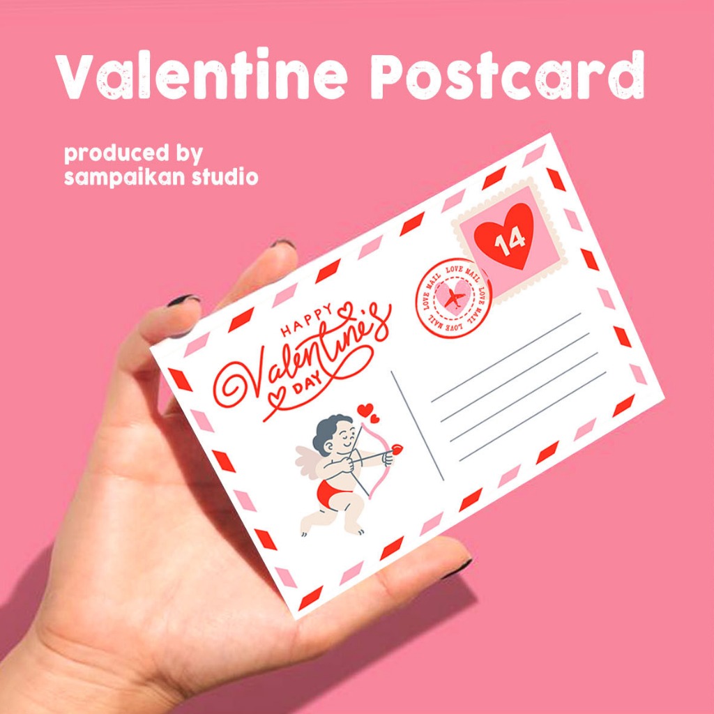 

Postcard Valentine's Day / Kartu Ucapan Hari Valentine /Kartu 1 Sisi (Kertas Exclusive dan Tebal) | Valentine Card