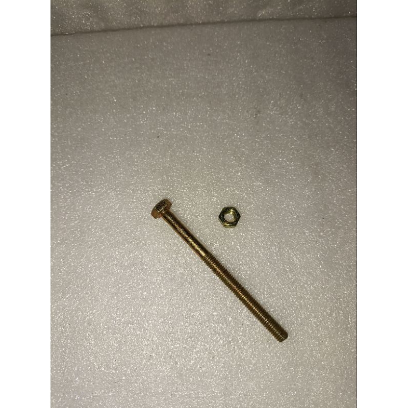 [1 PCS] BAUT 10 PANJANG 8 CM KUNING PLUS MUR LOSPACK BAUT M6 DRAT 10 + MUR KUNING UKURAN 8 CM