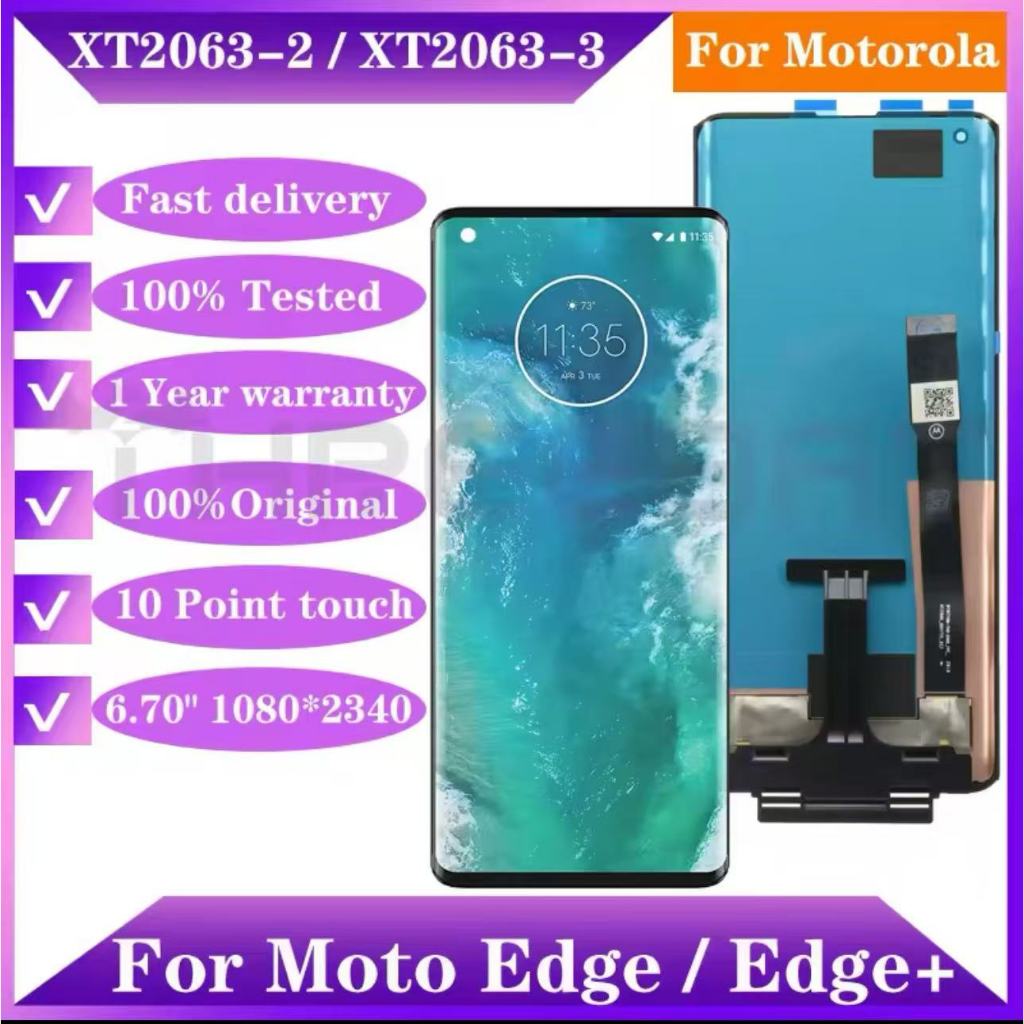 6.70" Original For Motorola Moto Edge XT2063-3 LCD Touch Screen Digitizer For Moto Edge+ XT2061-3 Di